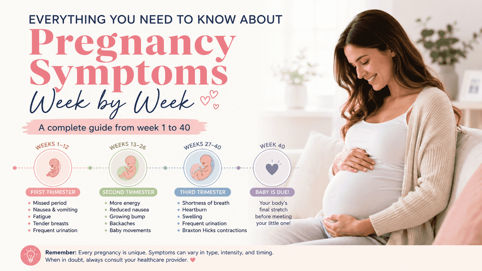 Pregnancy Symptoms Week by Week: Early Signs to Labor Preparation: A Complete Guide for Expecting Mothers