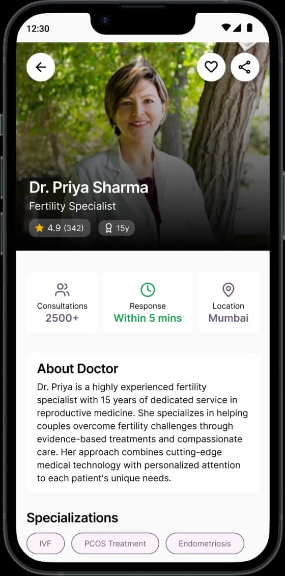 Doctor profile screen