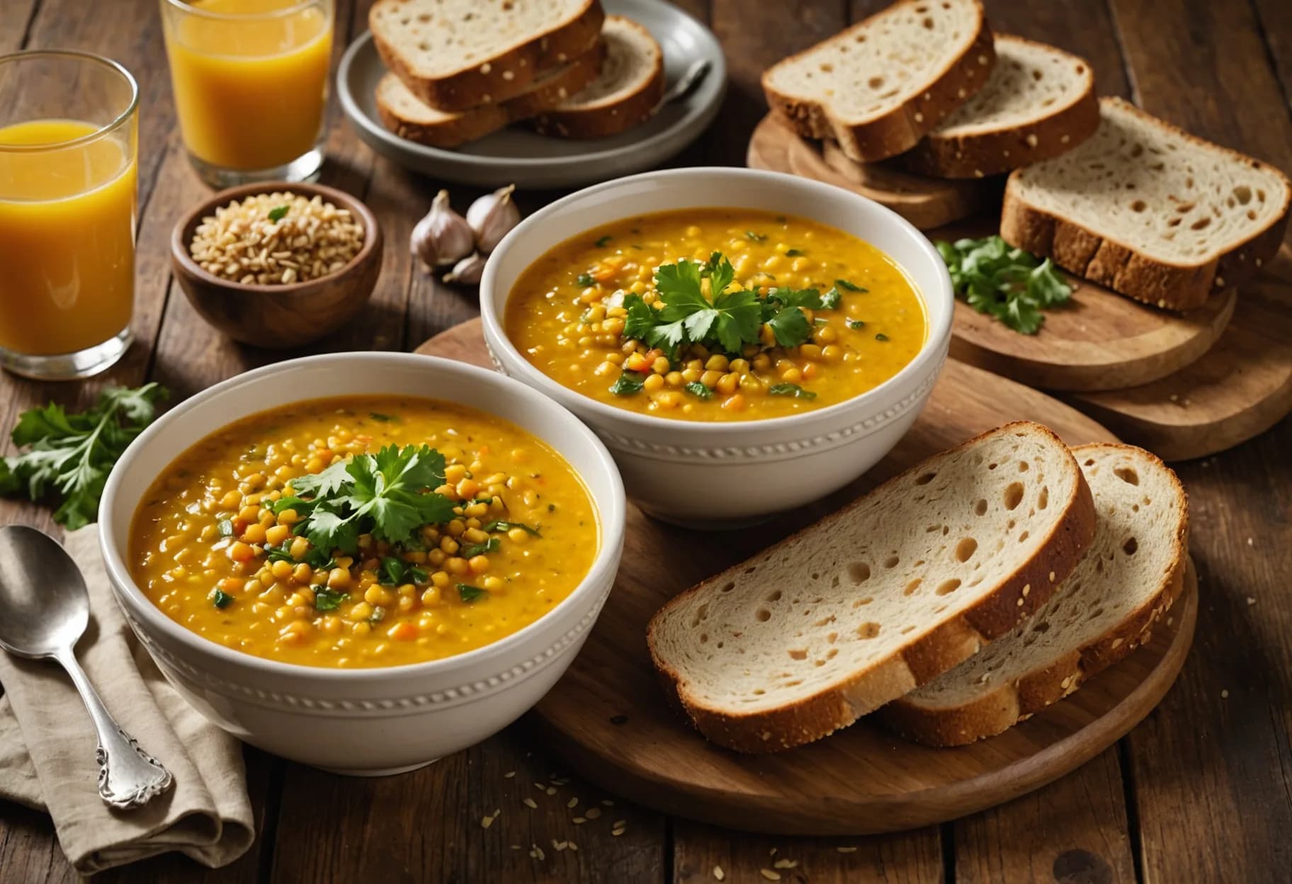 Vegetable & Dal Soup with Whole Grain Toast