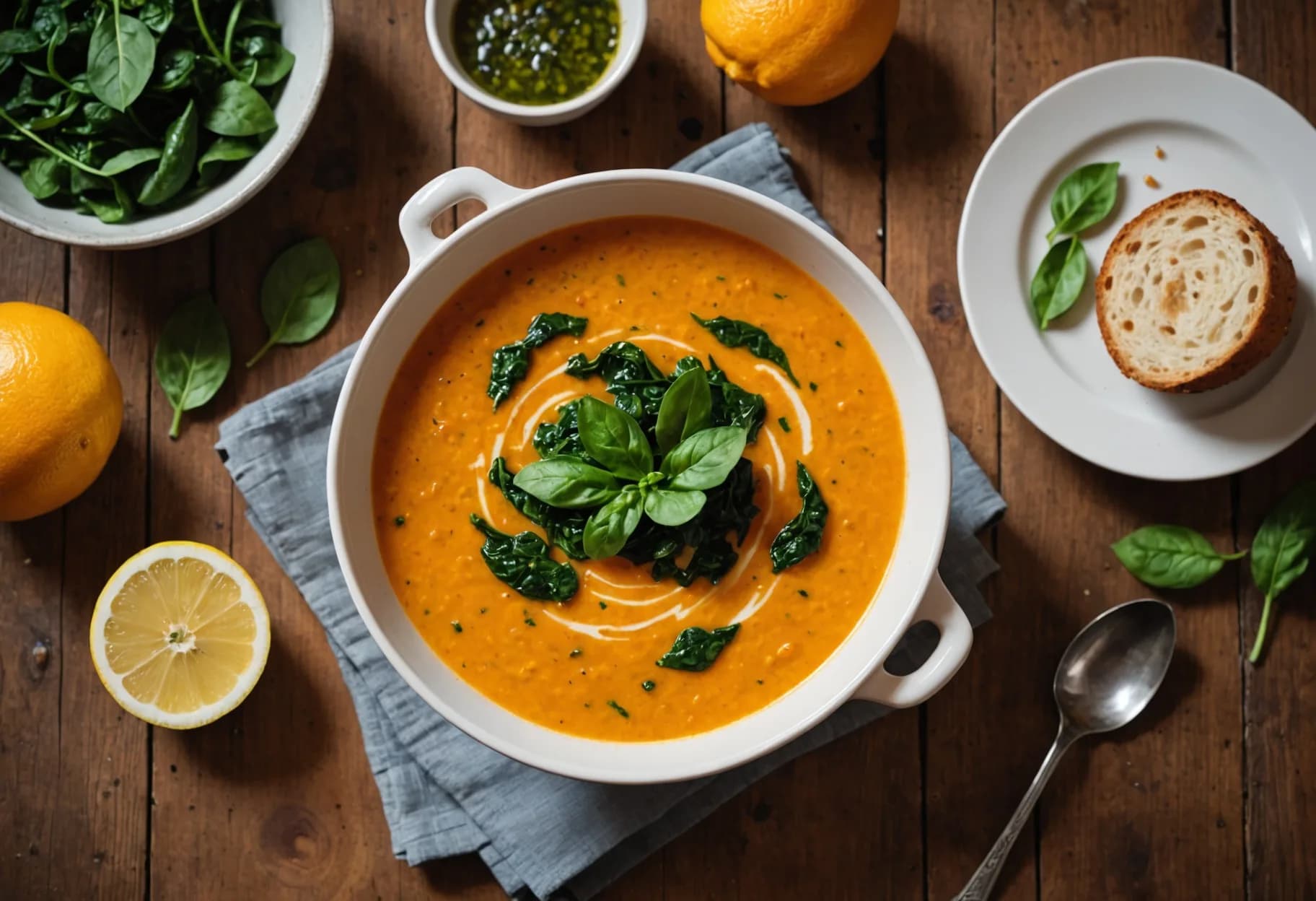 Iron-Rich Spinach & Lentil Soup