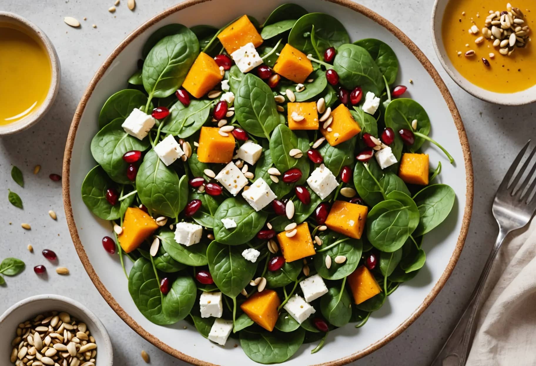 Spinach & Pumpkin Seed Salad