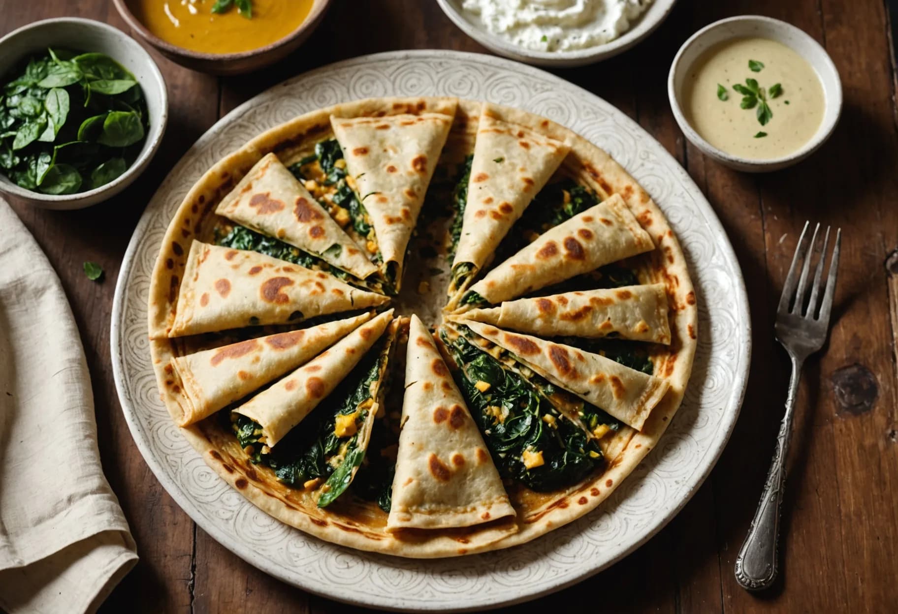 Paneer & Spinach Stuffed Paratha