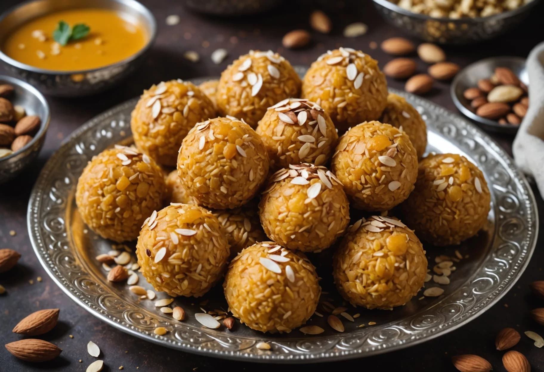 Panjeeri (Whole Wheat, Nut & Edible Gum Ladoo)