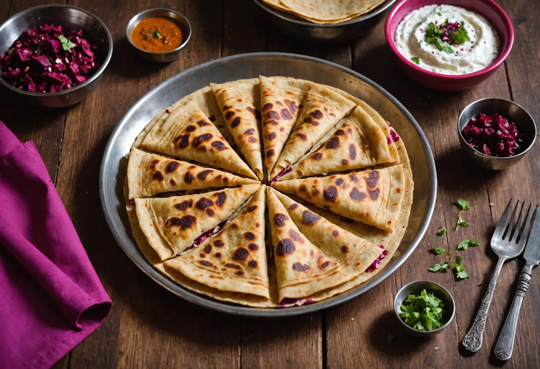 Paneer & Beetroot Paratha